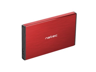 NATEC Kućište za HDD RHINO GO, 2.5", USB 3.0, crveno